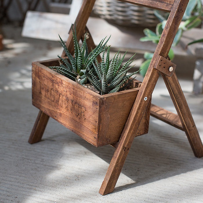 Rustic Solid Wood Flower Box with Blackboard – PROVENCE Style Garden Decor🌱